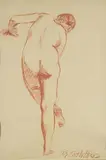 Nu de dos by André Eugène Costilhes, Sanguine signée en bas à droite, sold Jul 2020