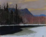 Spring, The Cache River at Lac Tremblant by Maurice Galbraith Cullen, 1927, pastel on paper, sold May 2024