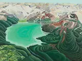 Lake Garibaldi – Looking East by South by Donald M. Flather, acrylic on board, sold May 2024