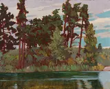 Indian Island, Lake of the Woods by Frank Hans Johnston, oil on board, sold May 2024