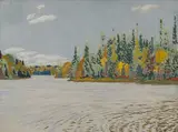 North Wind, Algoma by Frank Hans Johnston, 1919, tempera on paper, sold May 2024