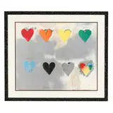 Eight Hearts by Jim Dine, Color screenprint on textured paper, sold Jan 2026