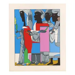 Processional by Romare Bearden, Screenprint in colors, sold Jan 2026