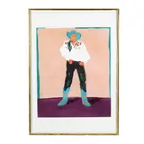 Hollywood Cowboy in Roma by Fritz Scholder, Etching and aquatint in colors, sold Jan 2026