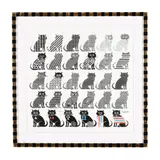 Gatos (Cats of All Nations, Unite!) by Pedro Friedeberg, Print in colors in custom Pedro Friedeberg ebonized and gilt-decorated wood frame, sold Jan 2026