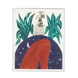 Grave of Santa Anna's Leg by Carol Summers, Woodblock print in colors on handmade paper, sold Jan 2026