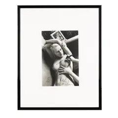 I Love You! (Montblanc Meisterstück Photograph) by Helmut Newton, Black-and-white photograph on white wove paper, sold Jan 2026