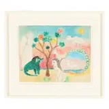 Untitled (green animals, angels and birds) by Minnie Evans, Crayon, sold Jan 2026