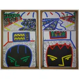 Rêve de plage by François Boisrond, 1986, Sérigraphie en diptyque sur carton brun double, sold Apr 2020
