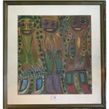 39 by Anselme Boix-Vives, Huile et crayon gras sur papier, sold Apr 2020