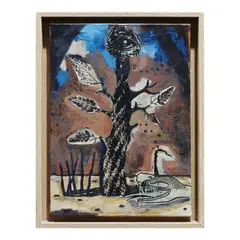 Wunder der Natur - X.19 by Damien Deroubaix, 2019, Huile et collage sur toile, sold Apr 2020