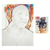 Les yeux des femmes by Martin Ferniot, 2018, Aquarelle, encre et crayon sur papier magazine 85 × 94 cm, sold Apr 2020
