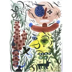 Together - Pièce unique by Jaime Hayón, Aquarelle et encre japonaise sur papier, sold Apr 2020