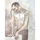 Shahar by Nathanaëlle Herbelin, 2017, Huile sur bois, sold Apr 2020