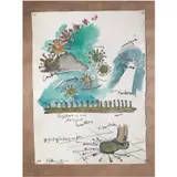 Dessin souvenir 1, 31 mars 2020 by Fabrice Hyber, Aquarelle et fusain sur vélin d'Arches, sold Apr 2020