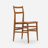 Chair by Gio Ponti, c. 1950, oak, ash plywood, brass, sold Mar 2023