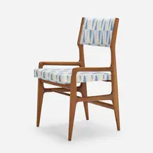 Chair, model 676 by Gio Ponti, c. 1955, Italian walnut, upholstery, sold Mar 2023