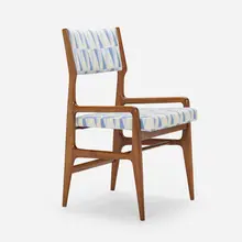 Chair, model 676 by Gio Ponti, c. 1955, Italian walnut, upholstery, sold Mar 2023