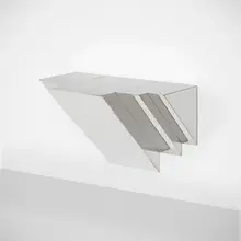 Golden Variation wall-mounted shelf by Jonathan Nesci, 2013, mirror-polished stainless steel, sold Mar 2023
