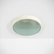 Ceiling lamp, model 3001 by Gino Sarfatti, 1950, enameled aluminum, frosted glass, sold Mar 2023