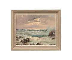 Mareggiata (Capri) by Guido Odierna, oil on canvas, sold Jul 2025
