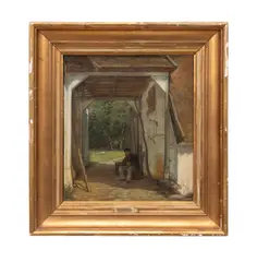 Untitled - Genre Scene of a Resting Laborer - 19th century by David Monies, oil on canvas, sold Jul 2025