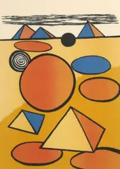 Le Petite Pyramids by Alexander Calder, lithograph in colors, sold Jan 2025
