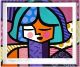 Untitled by Romero Britto, Serigraph of girl, sold Jan 2025