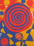 Spiral with Pumpkin by Alexander Calder, lithograph in colors, sold Jan 2025
