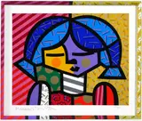 Untitled by Romero Britto, Serigraph of girl, sold Jan 2025