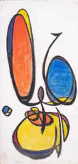 Biomorphic Abstract painting by Morris Blackman, oil on board, sold Jun 2023