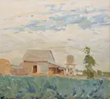 East Kildonan, 1920 by Lionel LeMoine FitzGerald, oil on canvas, sold May 2024