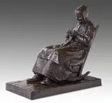 La compagne du vieux pionnier canadien by Marc-Aurèle de Foy Suzor-Coté, bronze, sold May 2024