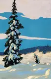 Early Evening, Winter, 1928 by Frank Hans Johnston, gouache on paperboard, sold Nov 2024