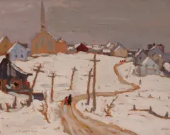 St. Adele, Quebec, 1926 by A. Y. Jackson, oil on panel, sold Nov 2024