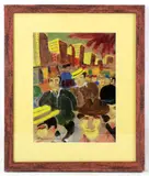 city street view by Marguerite Zorach, watercolor, sold Jan 2024