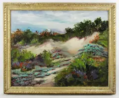 desert view by Helen Burrows Sleeper, oil on canvas, sold Jan 2024