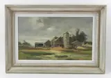 Farm House by Betty Lou Schlemm, oil on canvas, sold Jan 2024