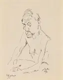 Self Portrait by Walter Battiss, ink on paper, sold Oct 2022