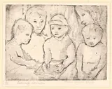 Drawing Session by Mimi van der Merwe, etching, sold Oct 2022