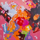 Untitled by Lawrence Glickman, acrylic painting on canvas, sold Aug 2023