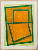 Untitled by Bruce Cunningham, 1987, acrylic painting on paper, sold Aug 2023