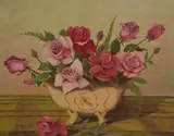 Untitled by J.C. Bradshaw, oil on board, sold Jul 2023