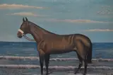 Red Rum by Charles Jackson, 1978, oil on board, sold Jul 2023