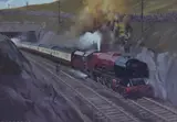 Duchess of Hamilton (locomotive) on the Settle-Carlisle by Peter Waddecar, gouache, offered Jul 2023