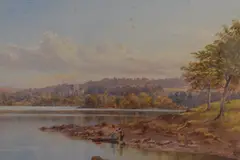 Wray Castle Windermere from Brackley by Ebenezer Alfred Warmington, watercolour, sold Jul 2023