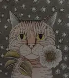 Wren' & 'cat by Helen Mortley, pencil, sold Jul 2023