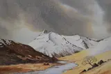Beinn Fhada, Glen Affric by P.T Kelly, watercolour, offered Jul 2023