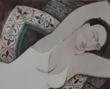 Pillow Talk I by Hildegard van Heerden, 2005, etching, sold Jul 2023