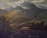 Langdale Pikes by Henry Herbert, oil on canvas, sold Jun 2023